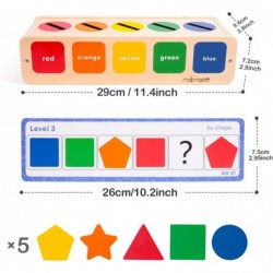 Montessori Toys Shape&Color Sorting Toys Educational Sorting Toys with 25 Geometric Pieces Preschool Hand Eye Coordination To...