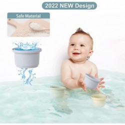 Baby Stacking Cups Bath Toy for Toddlers 1-3 8PCS Stackable Nesting Cups Water Pool Tub Toy for 6-12 Months Infant Early Educ...