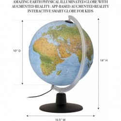 Earth Physical Illuminated Globe with Augmented Reality: Smart 2 in 1 map for Kids Ages 3 and up Includes up-to-Date Informat...