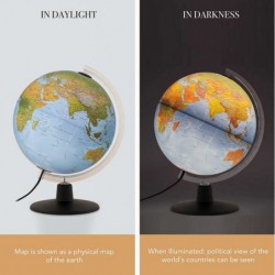 Earth Physical Illuminated Globe with Augmented Reality: Smart 2 in 1 map for Kids Ages 3 and up Includes up-to-Date Informat...