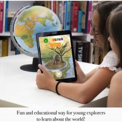 Earth Physical Illuminated Globe with Augmented Reality: Smart 2 in 1 map for Kids Ages 3 and up Includes up-to-Date Informat...