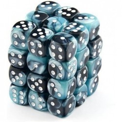 Dice d6 Sets: Gemini Black & Shell with White - 12mm Six Sided Die (36) Block of Dice $25.22 Game Accessories