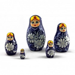 Lot 4 Russian Nesting Dolls for Kids Each Maryoshka 5 Pieces Set - Handmade Wooden Babushka Dolls Stacking Toys - 7 Munecas R...