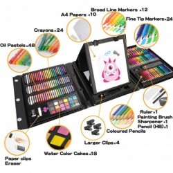 Art Supplies 208 PCS Kids Art Drawing Art kit Gifts Art Set Case with Trifold Easel Includes Oil Pastels Crayons Colored Penc...