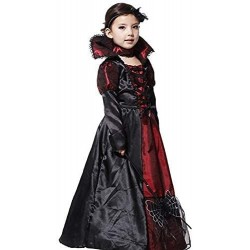 Girls Halloween Vampire Witch Costume with Necklace Vampire Queen Dress up $40.75 Kids' Costumes