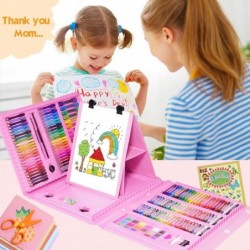 Art Supplies 208 PCS Kids Art Drawing Art kit Gifts Art Set Case with Trifold Easel Includes Oil Pastels Crayons Colored Penc...