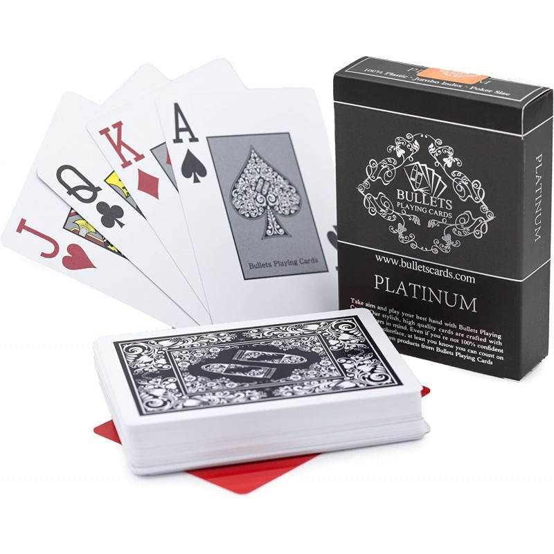 Waterproof Platinum Plastic Poker Cards with Texas Holdem Cut Card $34.02 Card Games