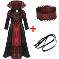 Girls Halloween Vampire Witch Costume with Necklace Vampire Queen Dress up $40.75 Kids' Costumes