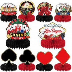 10 Pieces Las Vegas Party Decorations Casino Themed Centerpieces for Tables Decorations 3D Casino Theme Honeycomb Table Toppe...