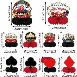 10 Pieces Las Vegas Party Decorations Casino Themed Centerpieces for Tables Decorations 3D Casino Theme Honeycomb Table Toppe...