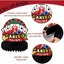 10 Pieces Las Vegas Party Decorations Casino Themed Centerpieces for Tables Decorations 3D Casino Theme Honeycomb Table Toppe...