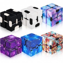 6 Pieces Infinity Cube Fidget Toy Mini Infinity Cube for Stress and Anxiety Relief Cool Hand Mini Kill Time Toys Infinite Cub...