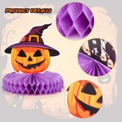 9pcs Honeycomb Halloween Table Centerpiece 3D Pumpkin Ghost Cat Witch Cauldron Castles Tombstone Elements Halloween Themed Ta...