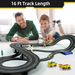 Slot Car Race Track for Kids Dinosaur Playset 1:43 Racing 16Ft Track with 4 Dinosaur Cars and 2 Dinosaur Hand Controllers RC ...