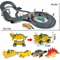 Slot Car Race Track for Kids Dinosaur Playset 1:43 Racing 16Ft Track with 4 Dinosaur Cars and 2 Dinosaur Hand Controllers RC ...