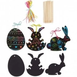 Easter Scratch Art Kit for Kids Paper Ornaments with Bunny & Easter Eggs (120 Pieces) $17.10 Craft Kits