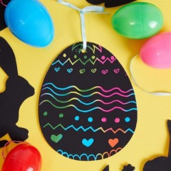 Easter Scratch Art Kit for Kids Paper Ornaments with Bunny & Easter Eggs (120 Pieces) $17.10 Craft Kits