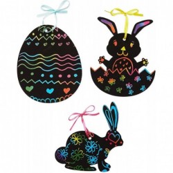 Easter Scratch Art Kit for Kids Paper Ornaments with Bunny & Easter Eggs (120 Pieces) $17.10 Craft Kits