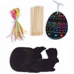 Easter Scratch Art Kit for Kids Paper Ornaments with Bunny & Easter Eggs (120 Pieces) $17.10 Craft Kits