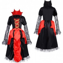 Vampire Costume for Girls Deluxe Set Royal Gothic Victorian Vampiress Queen Dress Up Party Halloween Costume $14.80 Kids' Cos...