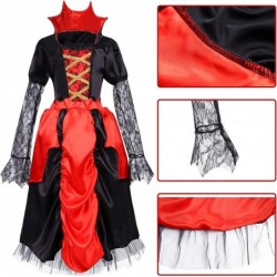 Vampire Costume for Girls Deluxe Set Royal Gothic Victorian Vampiress Queen Dress Up Party Halloween Costume $14.80 Kids' Cos...