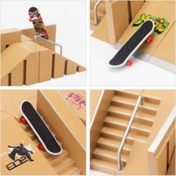 Fingerboard Skatepark Finger Skate Park Kit for Kids Gift Mini Finger Skateboard Ramp Set Including 8 Pcs Fingerboard Skatepa...