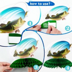 6 Pcs Gone Fishing Party Centerpiece Fishing Table Decor Fishing Birthday Party Supplies Gone Fishing Honeycomb Centerpiece 3...