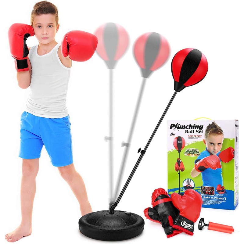 Punching Bag for Kids with Boxing Glove - Sport Boxing Sets with Adjustable Height Stand Great Exercise & Fun Activity for Ki...