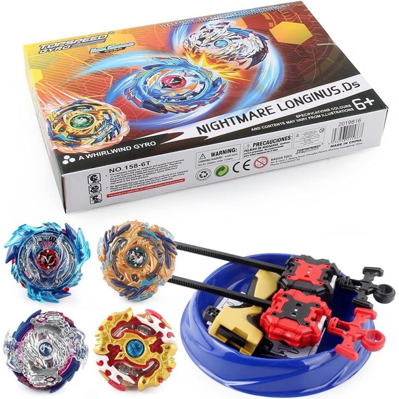 YC-58-6-Bey Battle Gyro Burst Battle Evolution Metal Fusion Attack Set with 4D Launcher Grip Set $39.36 Gaming Top Toys