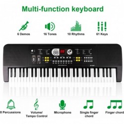 Keyboard Piano for Kids 61 Keys Electronic Piano Keyboard Music Piano with Microphone/Double Speaker Educational Instrument T...