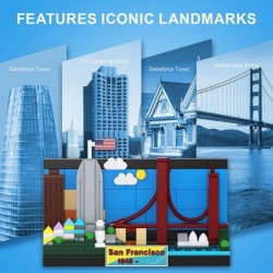 San Francisco Postcard Building Kit Compatible with Lego Postcards Cute Toys Gifts for Adults and Kids Includes Golden Gate B...