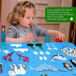 Kids Polar Animals Flannel Felt-Board Stories Set for Toddler Preschool Ocean Creatures Aquarium Toys 3.5 Feet Story Board In...