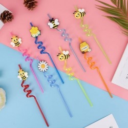 24 Reusable Bee Party Favors Straws for Bee Themed Party Supplies Goodie Gifts for Kids Birthday Party Supplies Bee Birthday ...