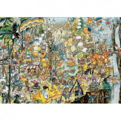 3000 Piece Jigsaw Puzzle for Adults - Crazy BBQ - 3000 pc Festival Scene Jigsaw by Artist Gerold Como $52.36 Jigsaw Puzzles