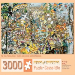 3000 Piece Jigsaw Puzzle for Adults - Crazy BBQ - 3000 pc Festival Scene Jigsaw by Artist Gerold Como $52.36 Jigsaw Puzzles