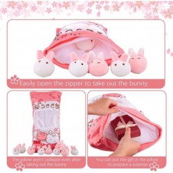 Cute Plush Pillow Soft Throw Pillow Bunny Pillow Kawaii Pillow Cute Bag of Cherry Blossom Plush Toy Removable Stuffed Animal ...