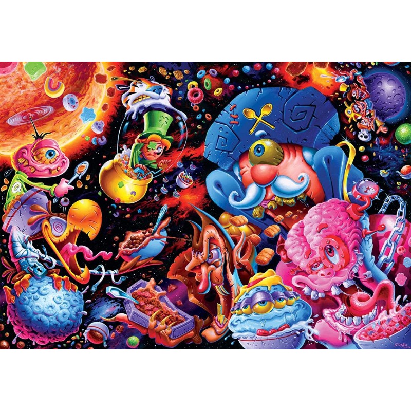 Cosmic Crunch Breakfast Cereal Monster Puzzle by Joe Simko | 1000 Piece Jigsaw Puzzle Toy | Interactive Brain Teaser for Fami...