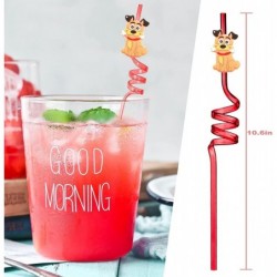 24 Reusable Animal Plastic Straws for Kids Lion Elephant Cat Deer Dog Fox Birthday Party Supplies Favors Animal Themed Straws...