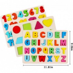 Wooden Puzzles for Toddlers - Wood Alphabet Number Shape Learning Puzzle for Kids Ages 2 3 4 5 - Boys Girls Preschool Educati...