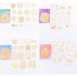 Gold foil Magic Holographic stickers Set(180 pieces with 4 Themes)-Resin Transparent Waterproof Stickers Butterfly Flower Vin...