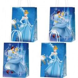 16Pcs Cinderella Party Favor Goodie Bag with Handle Princess Kraft Paper Bag for Cinderella Themed Kids Adults Birthday Party...