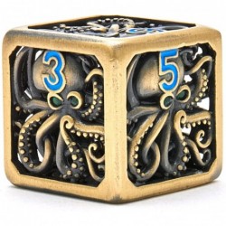 Metal dice Set D&D Hollow Polyhedron DND 6-Piece dice Set Used in Dungeons and Dragons PRG Role-Playing Game DND dice Set (zy...