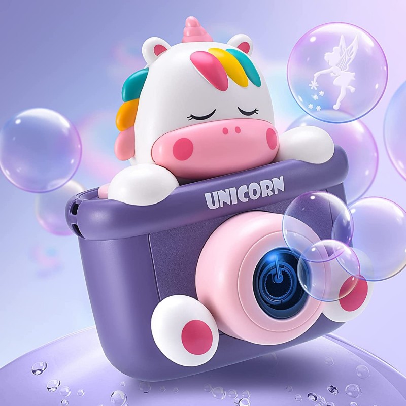 Unicorn Automatic Bubble Machine Professional Camera Toys Kids Outdoor Portable Party Favors Battery Operated $23.59 Bubble B...