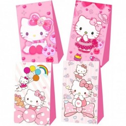 12 Pcs Kitty Birthday Decorations Cute Pink Party Favor Gift Bag Candy Bags for Kids Birthday Party Supplies $25.45 Kids' Par...