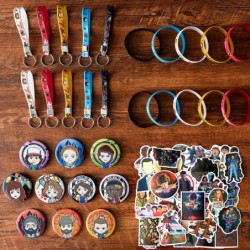 Stranger Moive Party Supplies 80pcs?Party Favors Set Include 10 Button Pins 10 Key Chains 10 Silicone Wristbands and 50 Stick...