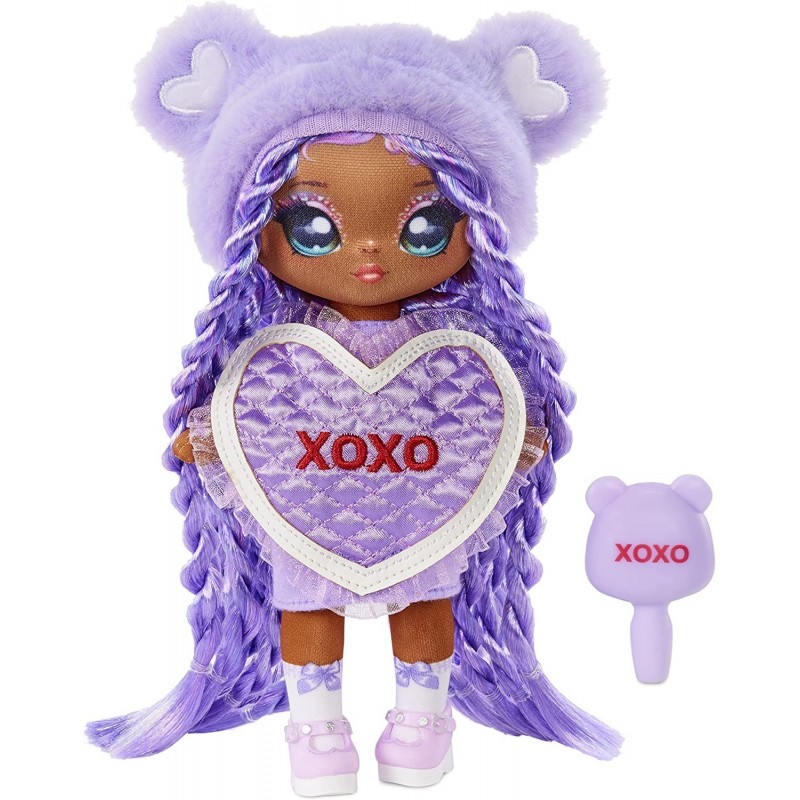 MGA Entertainment Eva Evermore - Lavender Teddy Bear-Inspired 7.5" Fashion Doll with Purple Hair Heart-Shaped Dress and Brush...