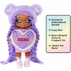 MGA Entertainment Eva Evermore - Lavender Teddy Bear-Inspired 7.5" Fashion Doll with Purple Hair Heart-Shaped Dress and Brush...