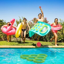 Pool Toys Ring Toss Game Floating Foam Ring Toy with Balls and Rings Swimming Pool Games for Adults and Family 22PCS Outdoor ...