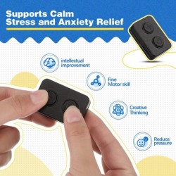 2 Pcs Fidget Slider Magnetic Plastic Toys EDC Push Adult Slider Fidget Magnetic Rectangular Block ADHD Autism Anxiety Stress ...