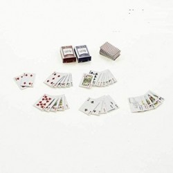 1:12 Dollhouse Scale Miniature Games Poker Playing Cards Mini Playing Cards Poker Cards Mini Decks Game Cards for Children Ki...